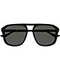 Color:Black - Image 2 - Men's Running Web 57mm Aviator Sunglasses
