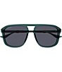 Color:Sea Pine Grey - Image 2 - Men's Running Web 57mm Aviator Sunglasses