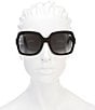 Color:Black - Image 2 - Oversized Square Black Frame Sunglasses