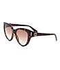 Color:Havana - Image 1 - Women's Gg0877s Cat Eye 56mm Sunglasses