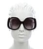 Color:Black - Image 2 - Women's Gg1235S 55mm Butterfly Sunglasses