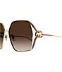 Color:Gold/Brown - Image 3 - Women's GG1322S 64mm Square Sunglasses