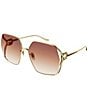 Color:Gold/Pink - Image 1 - Women's GG1322S 64mm Square Sunglasses