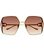 Color:Gold/Pink - Image 2 - Women's GG1322S 64mm Square Sunglasses