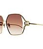 Color:Gold/Pink - Image 3 - Women's GG1322S 64mm Square Sunglasses