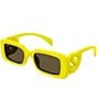 Color:Acid Yellow - Image 1 - Women's Chaise Lounge 54mm Rectangle Sunglasses