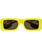 Color:Acid Yellow - Image 2 - Women's Chaise Lounge 54mm Rectangle Sunglasses