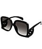 Color:Black - Image 1 - Women's GG1326S 58mm Square Sunglasses
