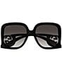 Color:Black - Image 2 - Women's GG1326S 58mm Square Sunglasses