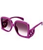 Color:Fuchsia - Image 1 - Women's GG1326S 58mm Square Sunglasses