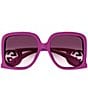 Color:Fuchsia - Image 2 - Women's GG1326S 58mm Square Sunglasses