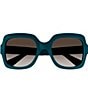 Color:Blue - Image 3 - Women's GG1337S 54mm Square Sunglasses