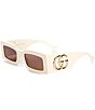 Color:Ivory - Image 1 - Women's GG1425S Generation 53mm Rectangle Sunglasses