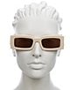 Color:Ivory - Image 2 - Women's GG1425S Generation 53mm Rectangle Sunglasses