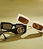 Color:Black - Image 3 - Women's GG1425S Generation 53mm Rectangle Sunglasses