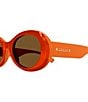 Color:Glossy Orange - Image 3 - Women's Gucci Symbol 52mm Oval Sunglasses