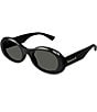 Color:Black - Image 1 - Women's Gucci Symbol 52mm Oval Sunglasses