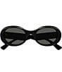 Color:Black - Image 2 - Women's Gucci Symbol 52mm Oval Sunglasses