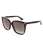 Color:Dark Havana - Image 1 - Women's Square 57mm Sunglasses