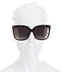 Color:Dark Havana - Image 2 - Women's Square 57mm Sunglasses