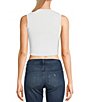 Color:White - Image 2 - Alexia Triangle Fitted Crop Tank Top