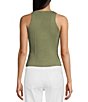 Color:Lichen Leaf Green - Image 2 - Alphabet Charm Megan Front Button Cut-Out Sweater Tank Top