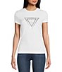 Color:Pure White - Image 1 - Amalur Triangle Logo Graphic T-Shirt