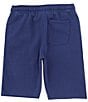 Color:Navy - Image 2 - Big Boys 8-18 Appliqued Logo French Terry Shorts