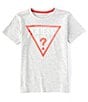Color:Grey - Image 1 - Big Boys 8-18 Short Sleeve Guess Triangle Graphic T-Shirt