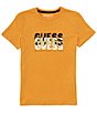 Color:Open Orange - Image 1 - Big Boys 8-18 Short Sleeve Triple Guess Logo T-Shirt