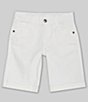 Color:White - Image 1 - Big Boys 8-18 Stretch Bull Roll-Cuff Denim Shorts
