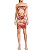 Color:Multi - Image 1 - Camila Botanical Sunrays Print Off-The-Shoulder Sheath Dress