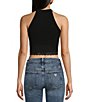 Color:Jet Black - Image 2 - Lila Lace Seamless Front Cut-Out Cropped Tank Top