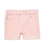 Color:Pink - Image 1 - Little Girls 2T-7 Stretch Bull Denim Shorts