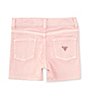 Color:Pink - Image 2 - Little Girls 2T-7 Stretch Bull Denim Shorts