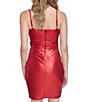 Color:Red - Image 2 - Metallic Knit Surplice V-Neck Sleeveless Mini Dress