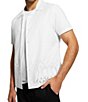 Color:Pure White - Image 3 - Poplin Border Eyelet Short Sleeve Shirt