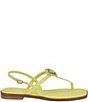 Color:Yellow - Image 2 - Rainey Logo Embellish Patent Flat Thong Sandals