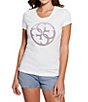 Color:Pure White - Image 1 - Rhinestone-Embellished Graphic T-Shirt