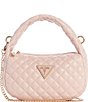 Color:Pale Pink - Image 1 - Rianee Quilt Mini Hobo Crossbody Bag