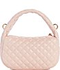 Color:Pale Pink - Image 2 - Rianee Quilt Mini Hobo Crossbody Bag