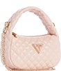 Color:Pale Pink - Image 4 - Rianee Quilt Mini Hobo Crossbody Bag