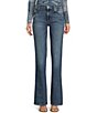Color:Blue Vibrations - Image 1 - Mid Rise Straight Jeans