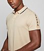 Color:Beige - Image 2 - Short Sleeve Pique Guess Tape Polo