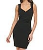 Color:Black - Image 1 - Stretch Sweetheart Sleeveless Open Back Cut-Out Sheath Dress