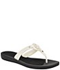 Color:White/Black - Image 1 - Tyana Thong Logo Sandals