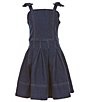 Color:Denim - Image 1 - Big Girls 7-16 Fit & Flare Denim Dress