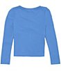 Color:Blue - Image 2 - Big Girls 7-16 Long Sleeve Twist-Front Detail Top