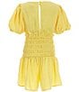 Color:Yellow - Image 2 - Big Girls 7-16 Puffed Sleeve Romper