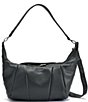 Color:Black/Gunmetal - Image 1 - Morgan Leather Gunmetal Hardware Shoulder Crossbody Bag